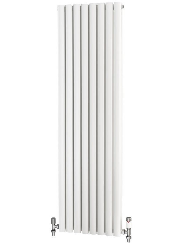Traderad Elliptical Tube Steel White Vertical Designer Radiators - Central Heating