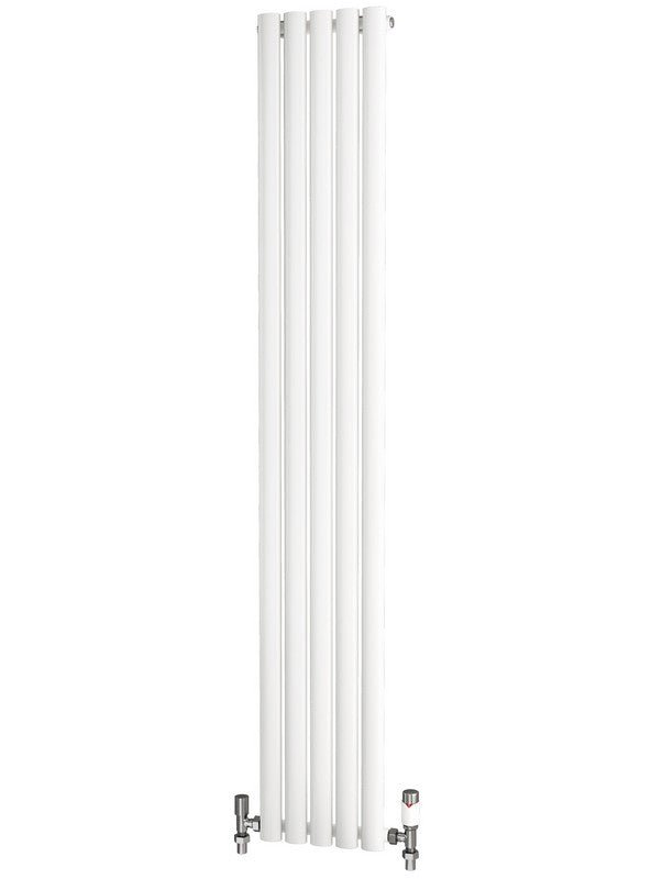 Traderad Elliptical Tube Steel White Vertical Designer Radiators - Central Heating