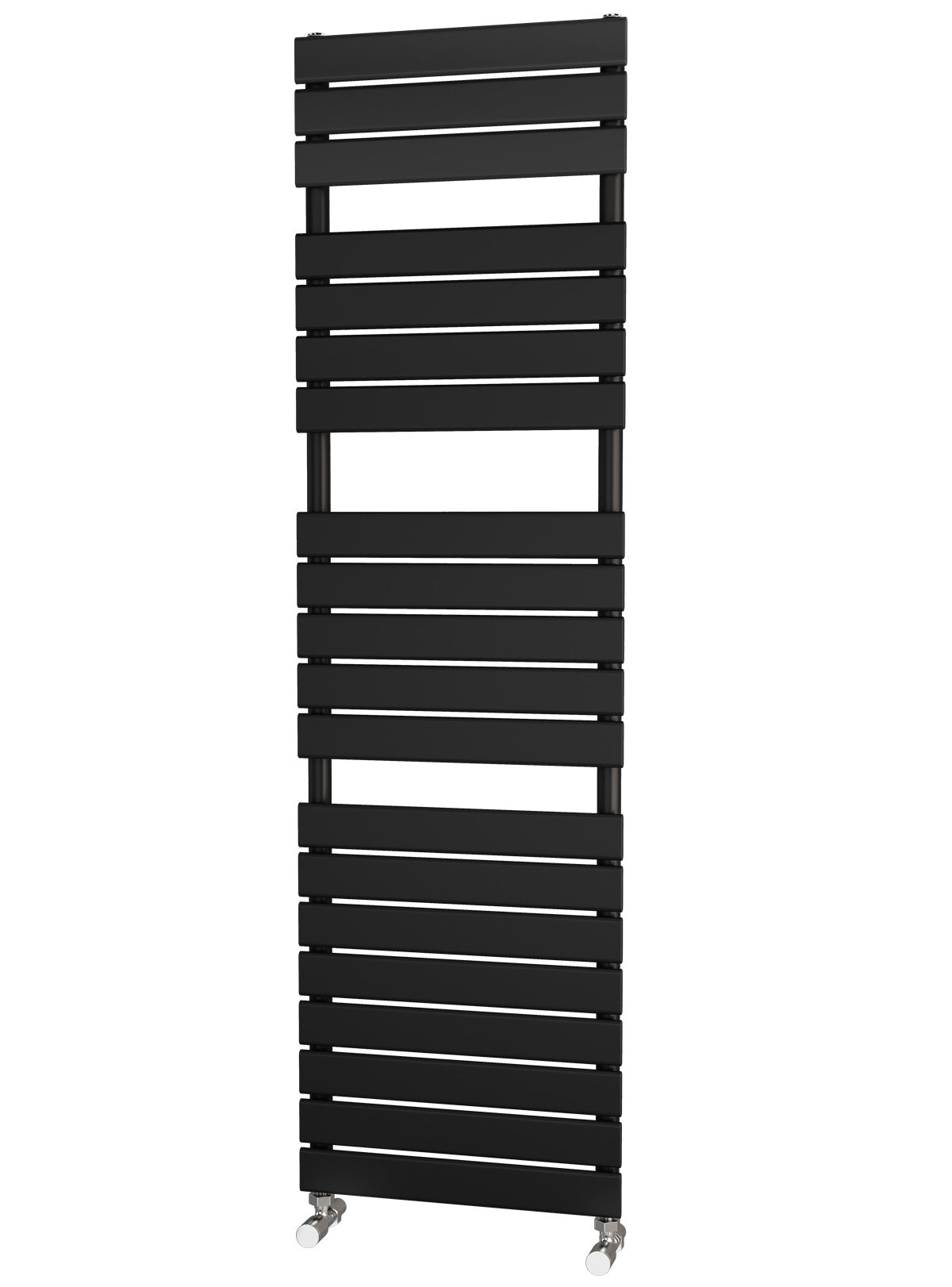 Traderad Flat Tube Black Designer Heated Towel Rails