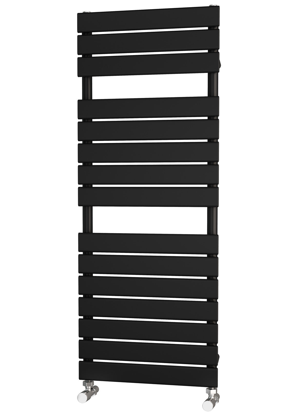 Traderad Flat Tube Black Designer Heated Towel Rails