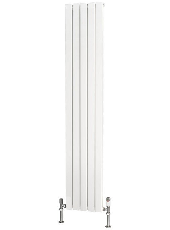 Traderad Flat Tube Steel White Vertical Designer Radiators - Tradeplumbing