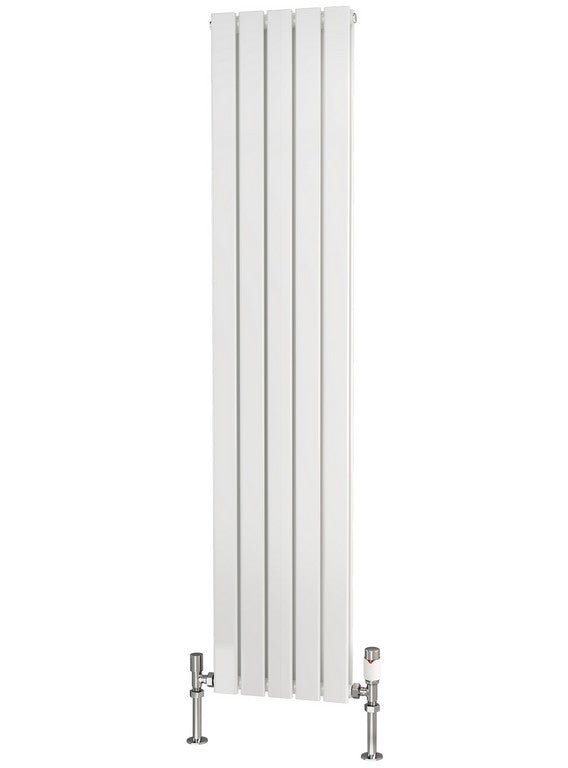 Traderad Flat Tube Steel White Vertical Designer Radiators - Tradeplumbing