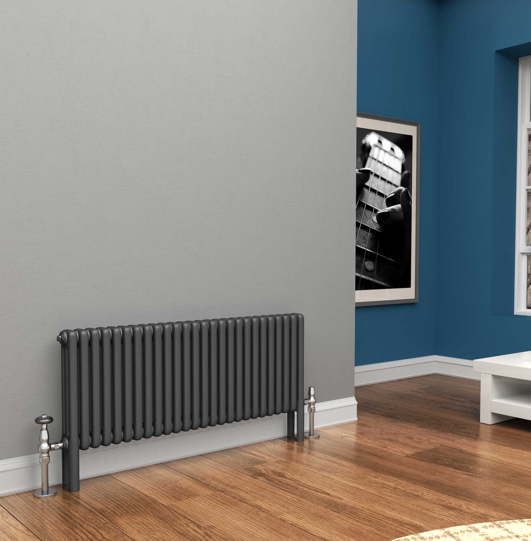 TradeRad Premium Anthracite Horizontal 3 Or 4 Column Radiators