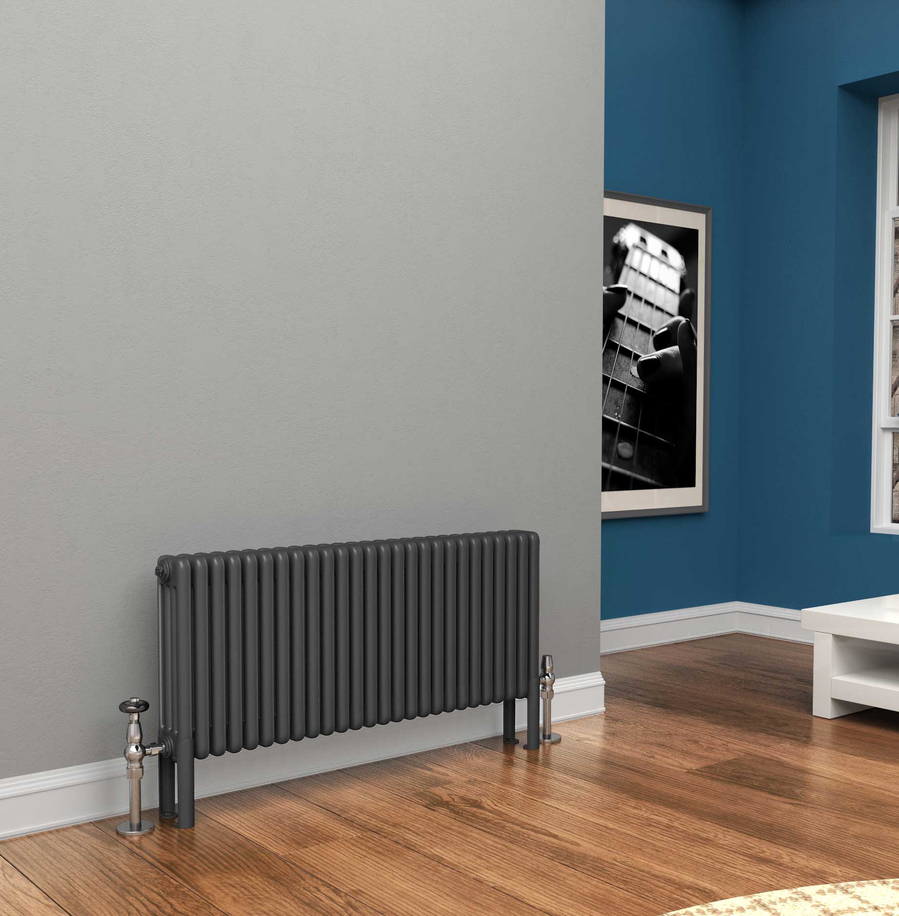 TradeRad Premium Anthracite Horizontal 3 Or 4 Column Radiators