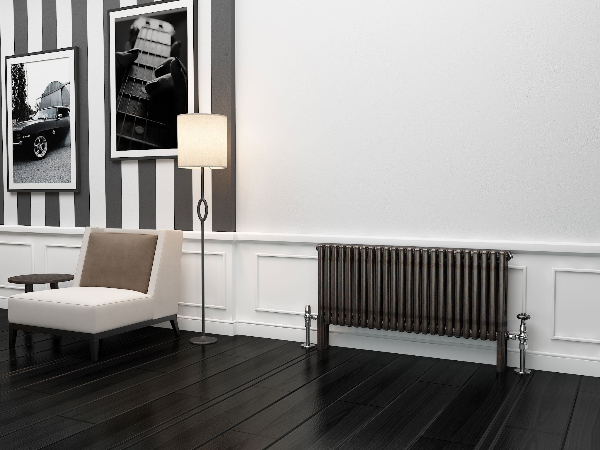 TradeRad Premium Raw Metal Lacquer Horizontal Column Radiator