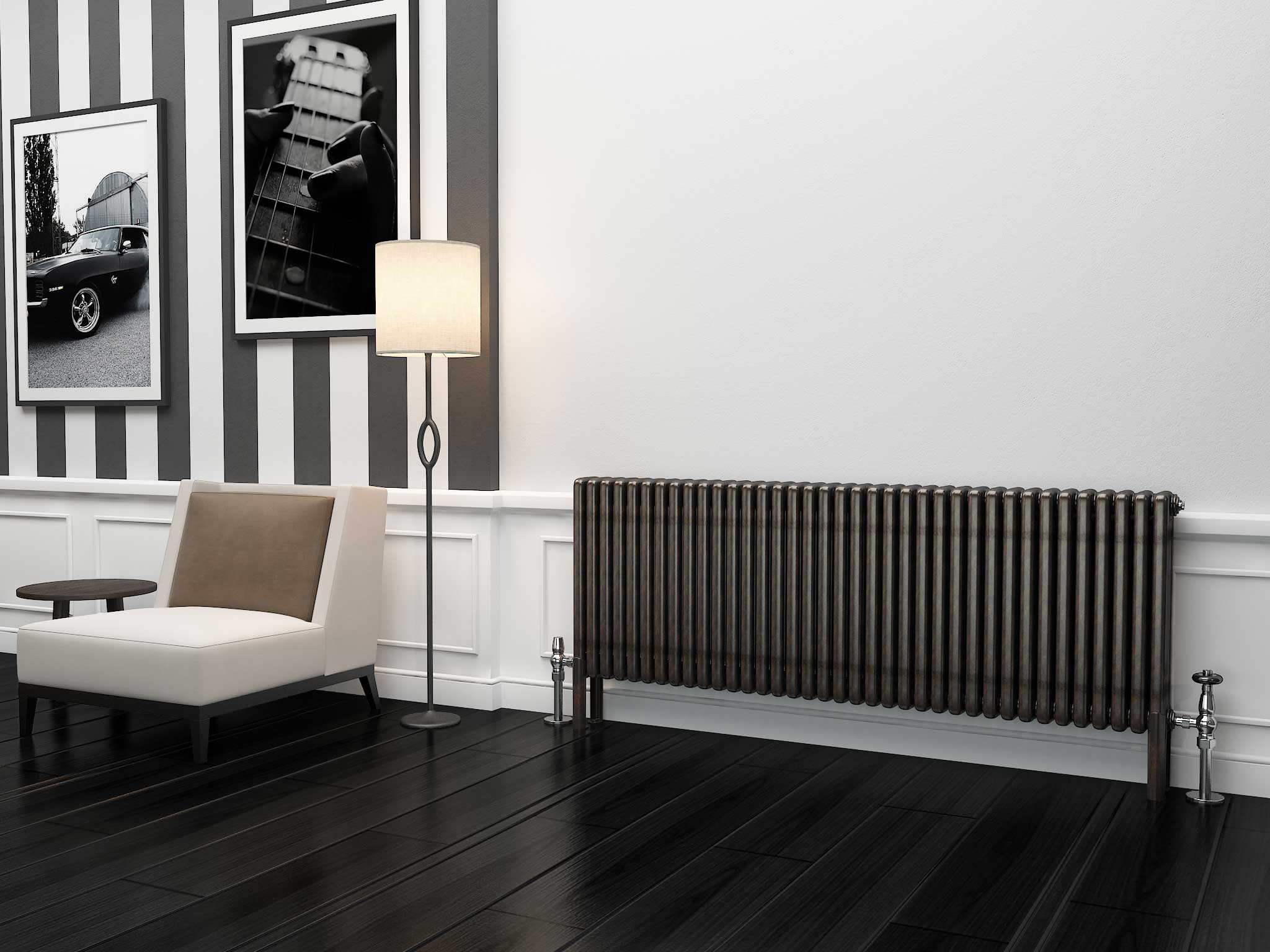 TradeRad Premium Raw Metal Lacquer Horizontal Column Radiator