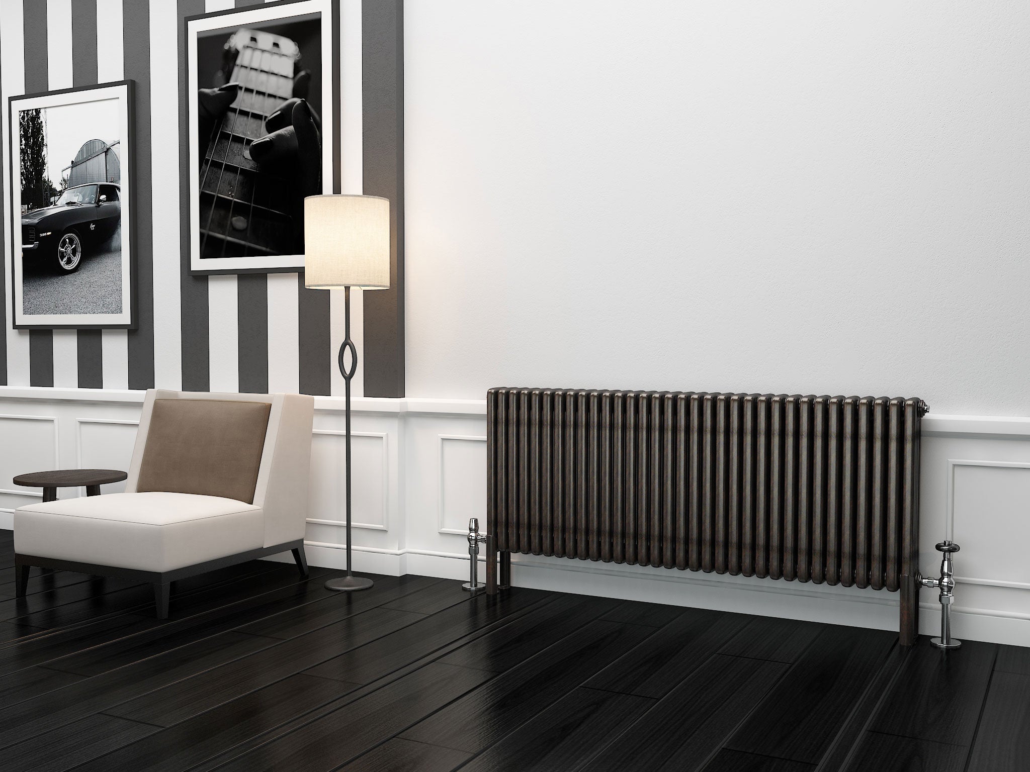 TradeRad Premium Raw Metal Lacquer Horizontal Column Radiator