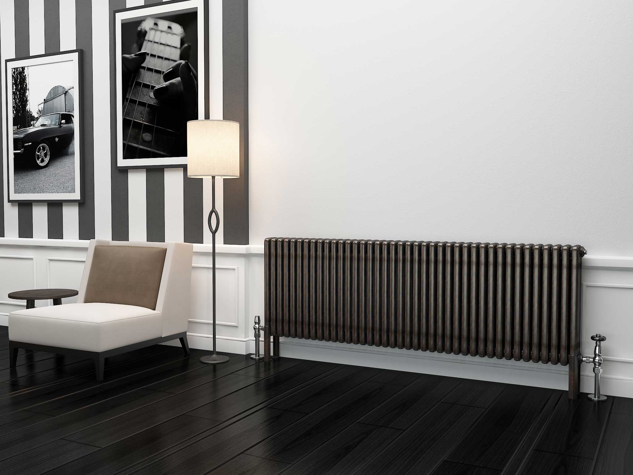 TradeRad Premium Raw Metal Lacquer Horizontal Column Radiator