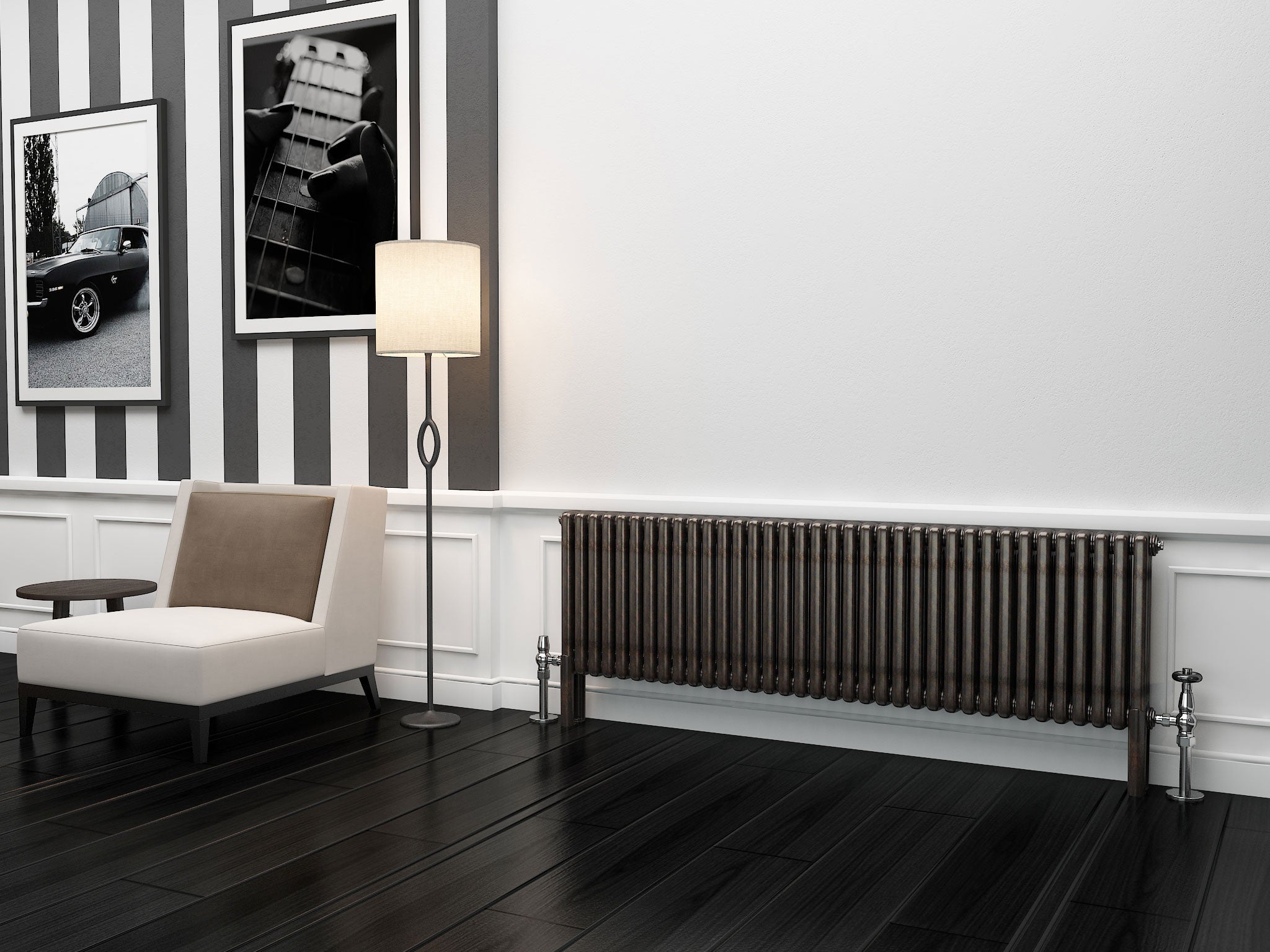 TradeRad Premium Raw Metal Lacquer Horizontal Column Radiators