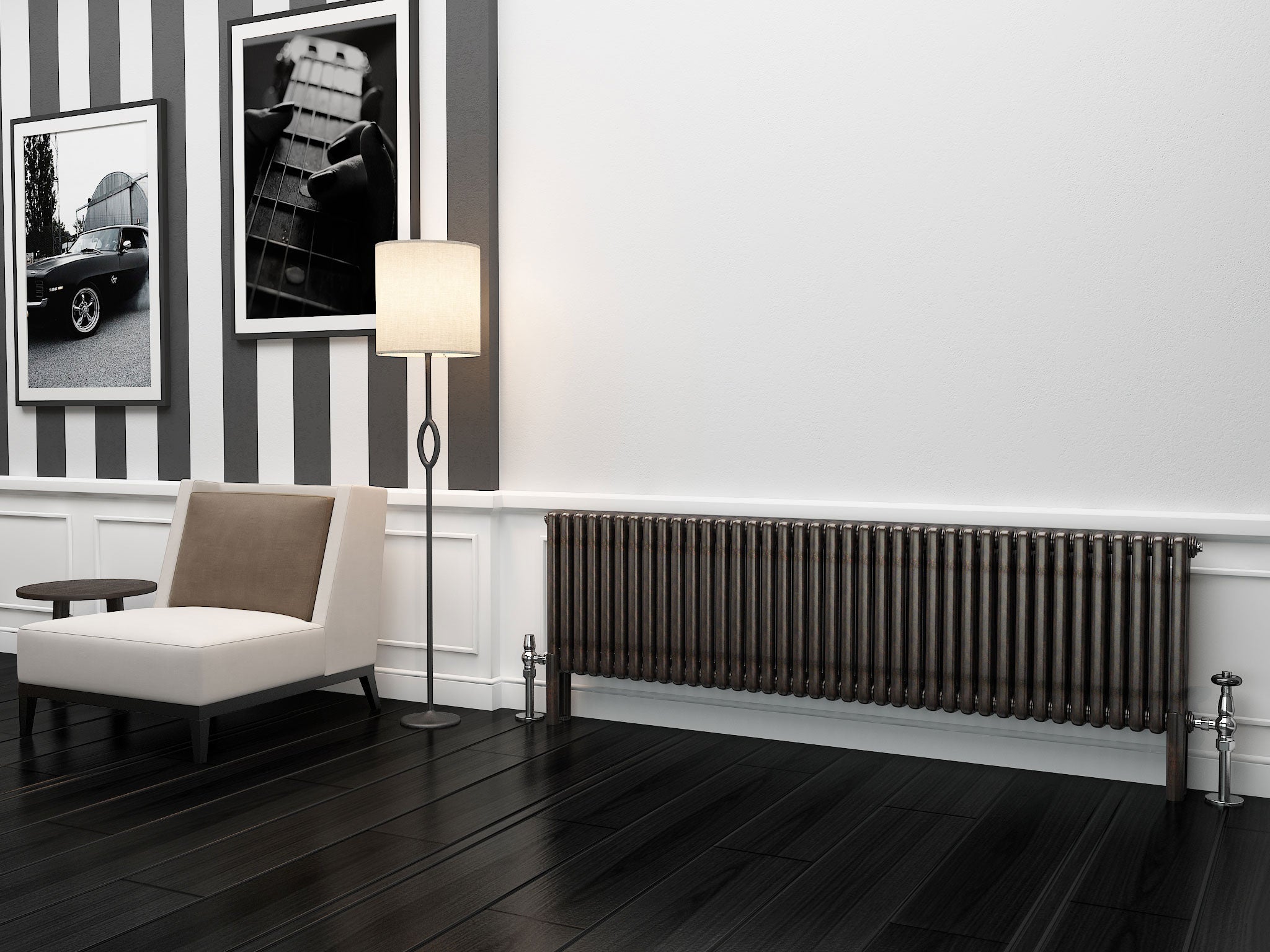 TradeRad Premium Raw Metal Lacquer Horizontal Column Radiators