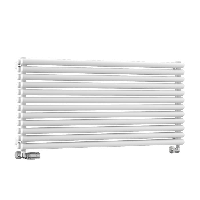 TradeRad Premium Steel Round Tube White Horizontal Designer Radiators