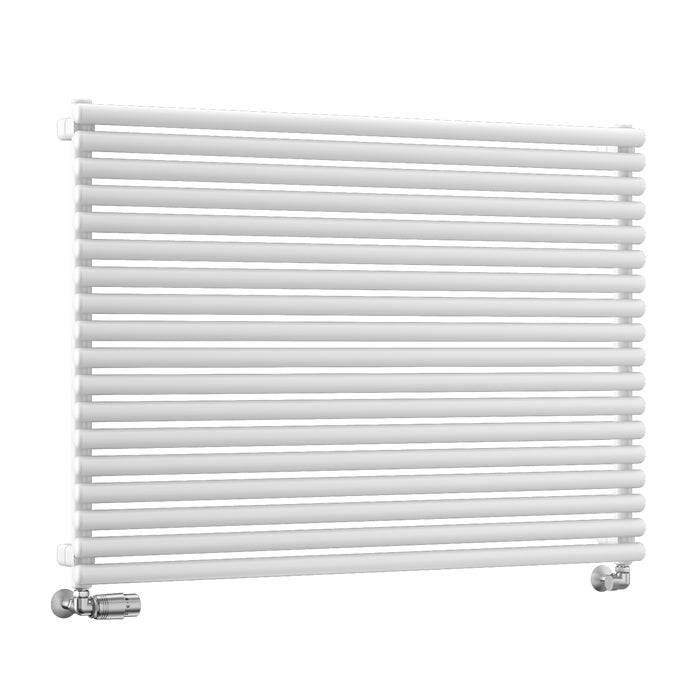 TradeRad Premium Steel Round Tube White Horizontal Designer Radiators