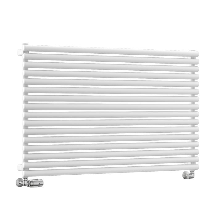 TradeRad Premium Steel Round Tube White Horizontal Designer Radiators