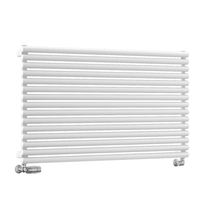 TradeRad Premium Steel Round Tube White Horizontal Designer Radiators