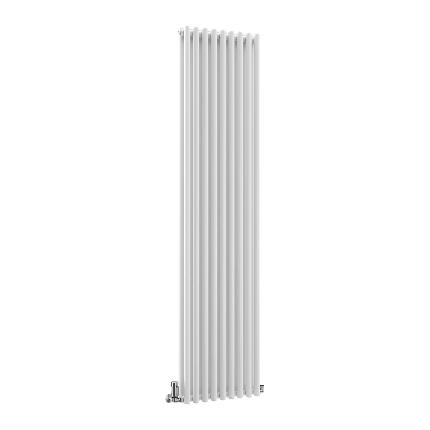 TradeRad Premium Steel Round Tube White Vertical Designer Radiators