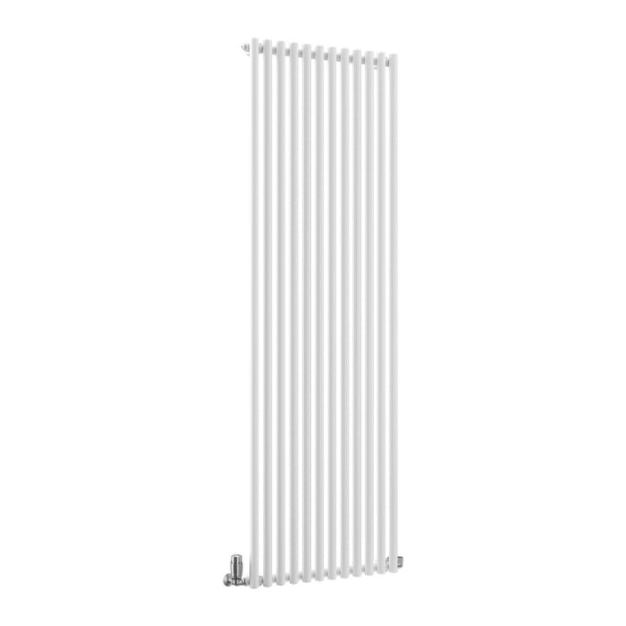 TradeRad Premium Steel Round Tube White Vertical Designer Radiators