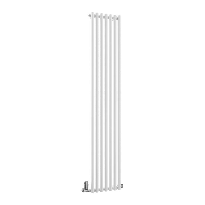 TradeRad Premium Steel Round Tube White Vertical Designer Radiators