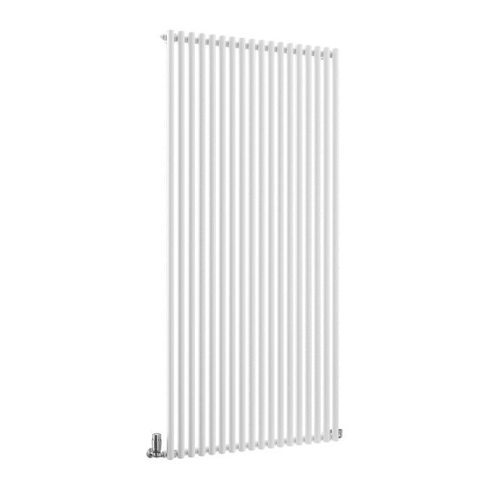 TradeRad Premium Steel Round Tube White Vertical Designer Radiators