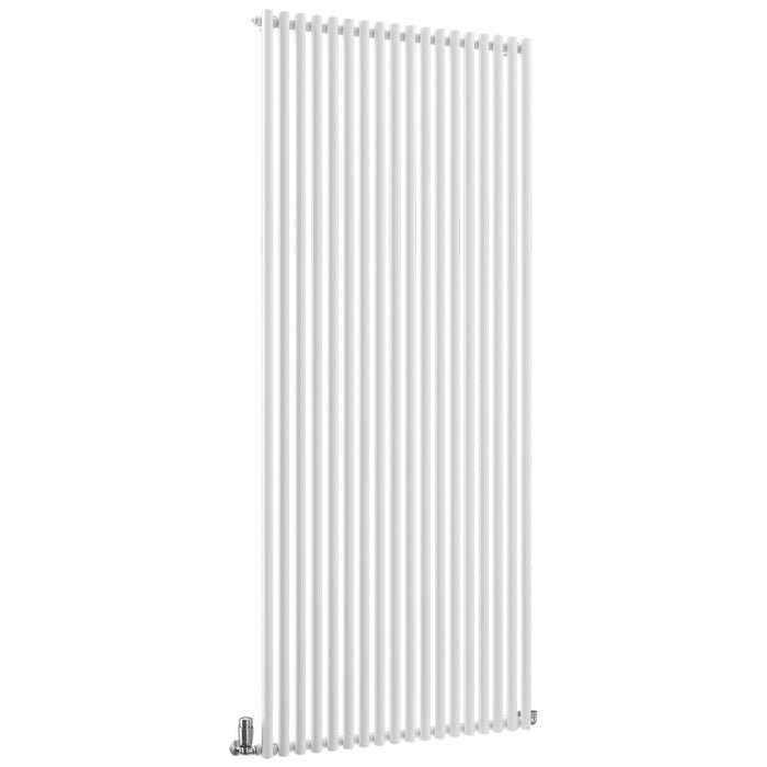 TradeRad Premium Steel Round Tube White Vertical Designer Radiators