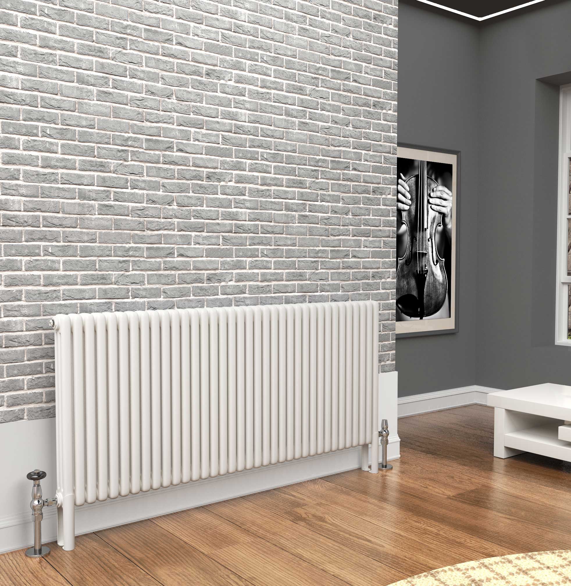 TradeRad Premium White 2 Or 3 Column Horizontal Radiators