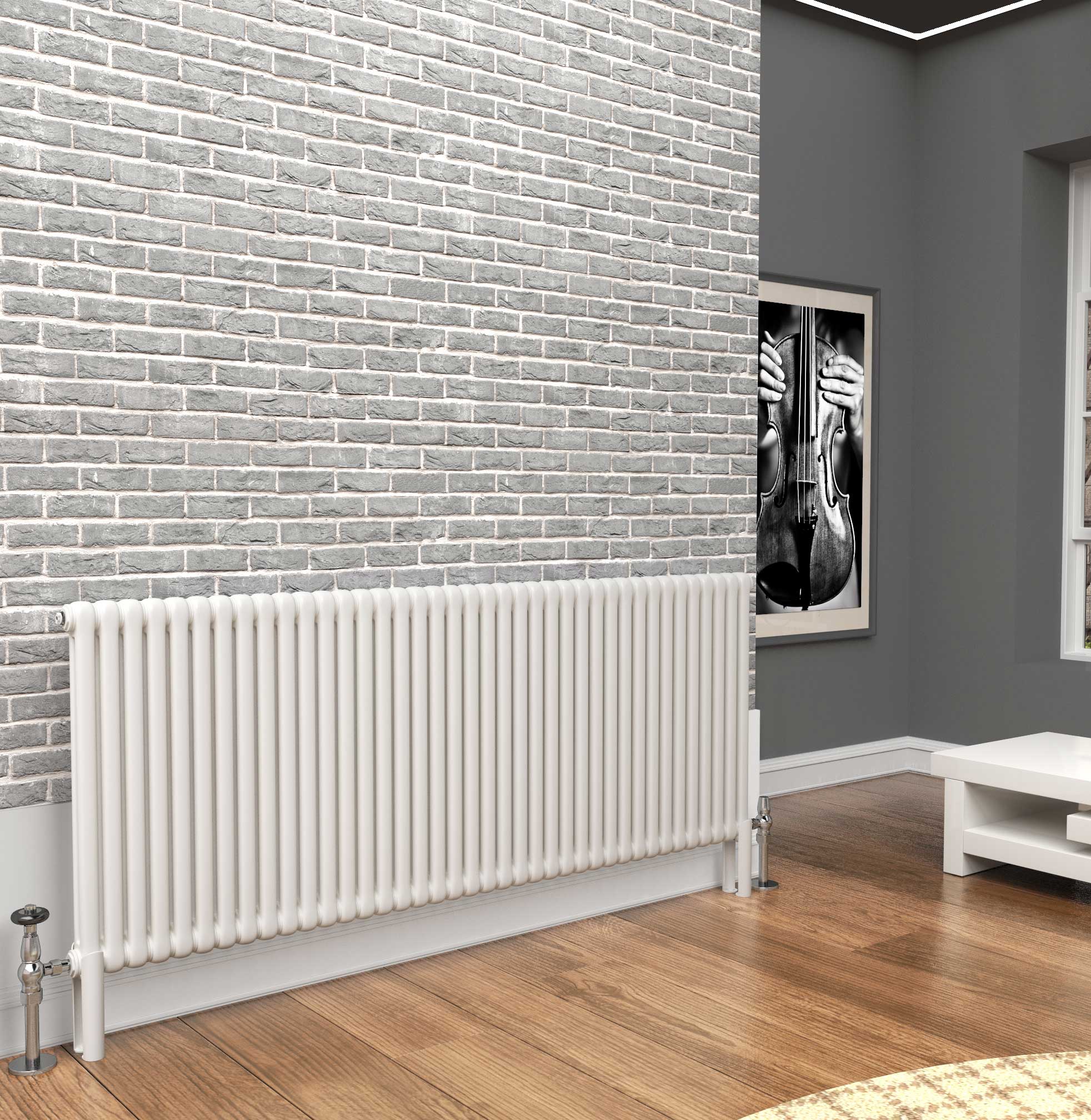 TradeRad Premium White 2 Or 3 Column Horizontal Radiators