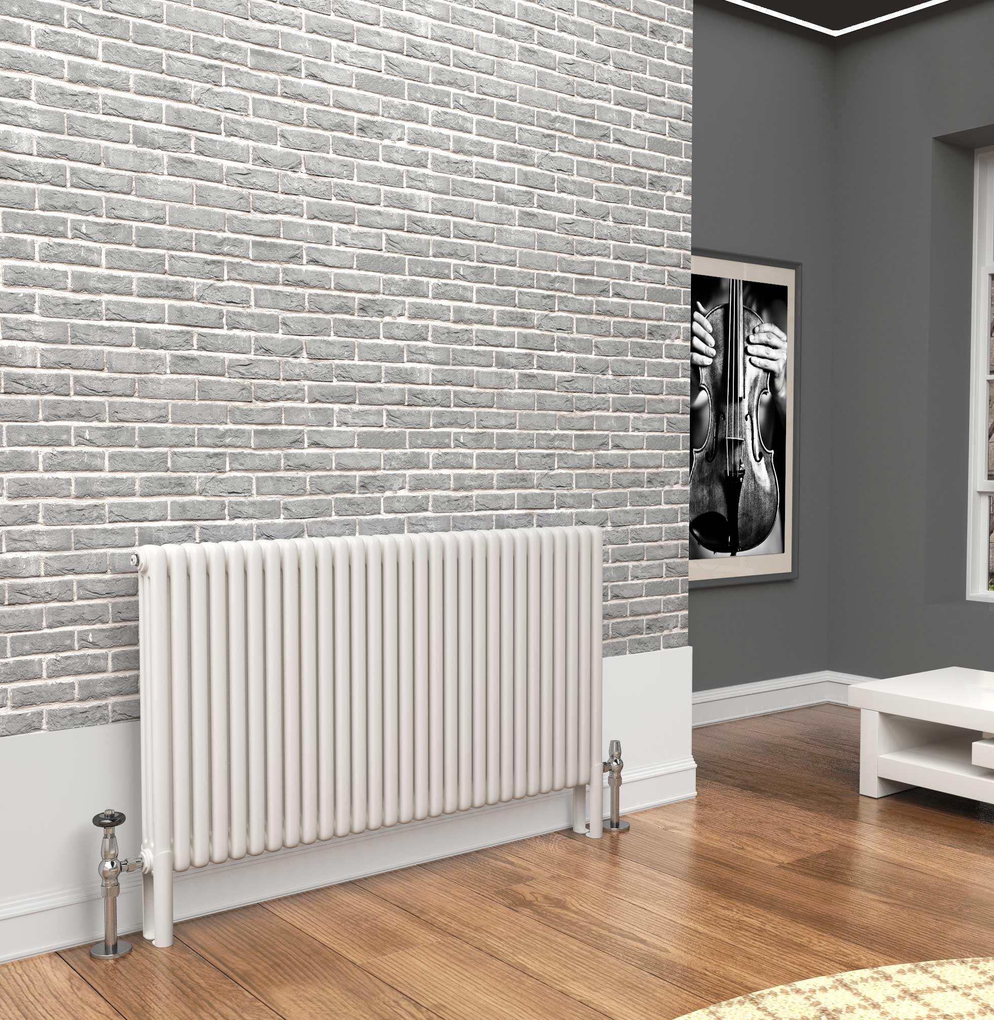 TradeRad Premium White 2 Or 3 Column Horizontal Radiators