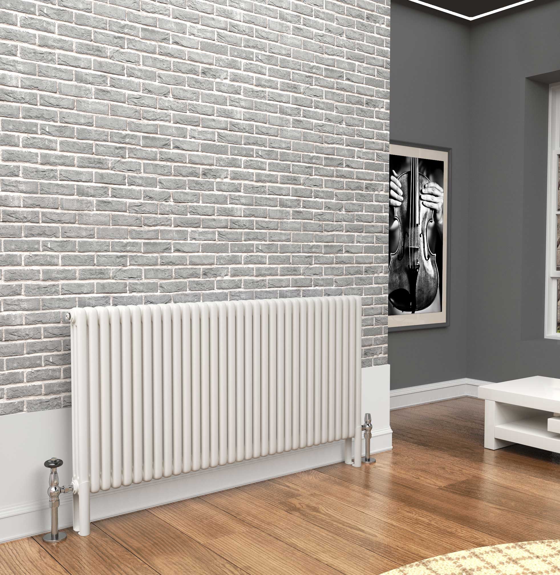 TradeRad Premium White 2 Or 3 Column Horizontal Radiators