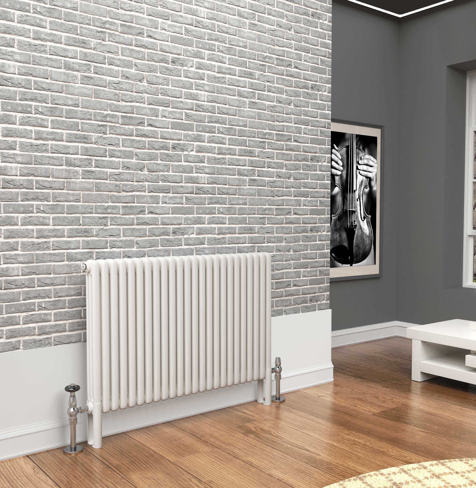TradeRad Premium White 2 Or 3 Column Horizontal Radiators