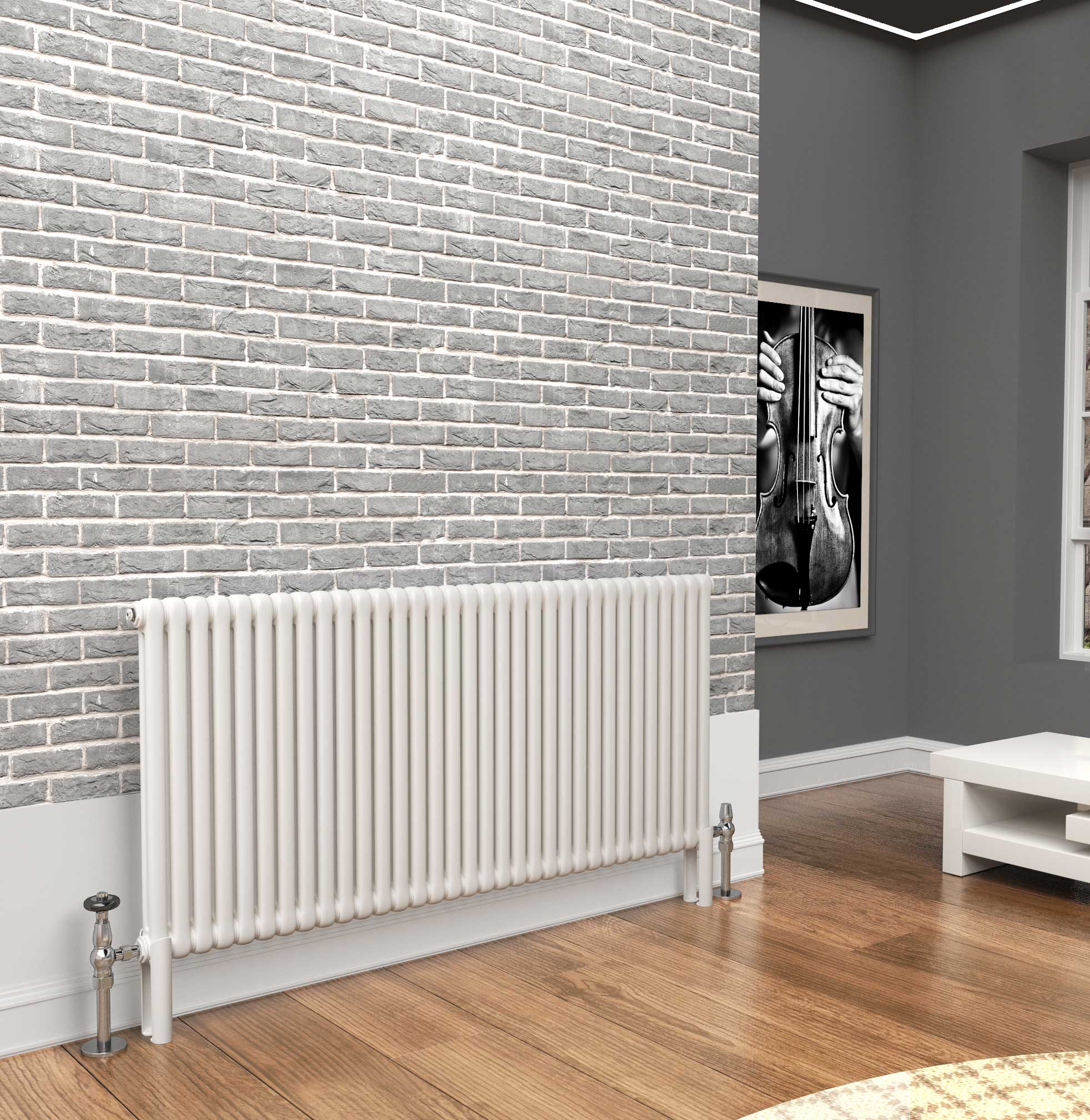 TradeRad Premium White 2 Or 3 Column Horizontal Radiators