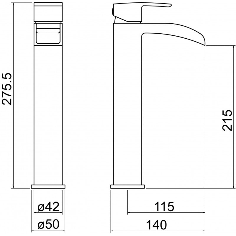 Trisen Merion Chrome Tall Single Lever Mono Basin Mixer Tap