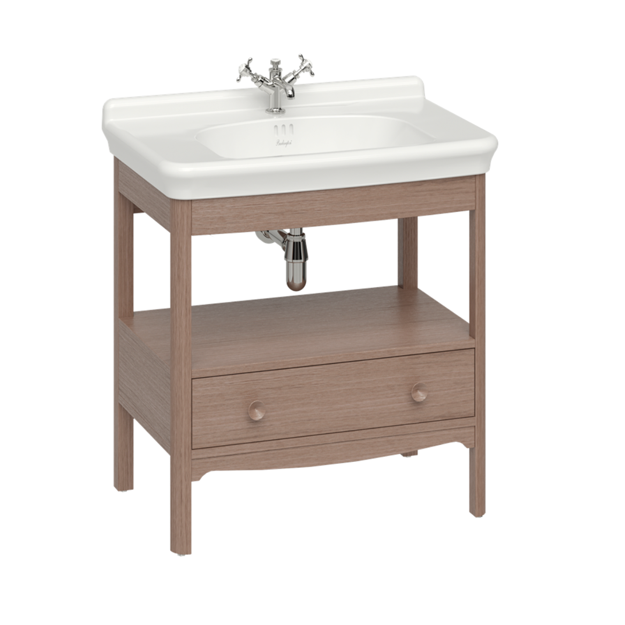 Burlington - Guild 850mm Floor Standing Furniture Unit and Wash Basin - Carlyle Green