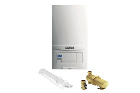 Vaillant ecoFIT pure combi boiler with flue and filter