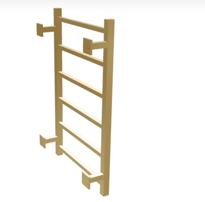 Velino Stainless Steel Towel Rail Brushed Brass Dry Electric
