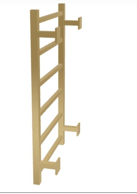 Velino Stainless Steel Towel Rail Brushed Brass Dry Electric