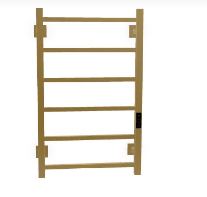 Velino Stainless Steel Towel Rail Brushed Brass Dry Electric