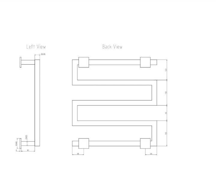 Vispa Stainless Steel Towel Rail Brushed Brass
