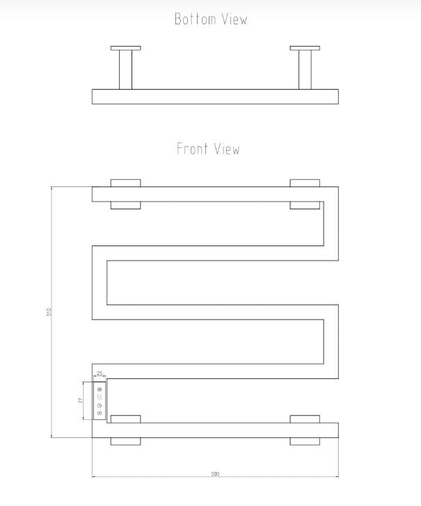 Vispa Stainless Steel Towel Rail Brushed Brass