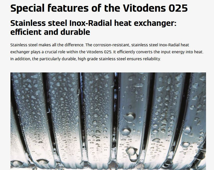 Vitodens 025 Gas condensing 28KW boiler with Flu