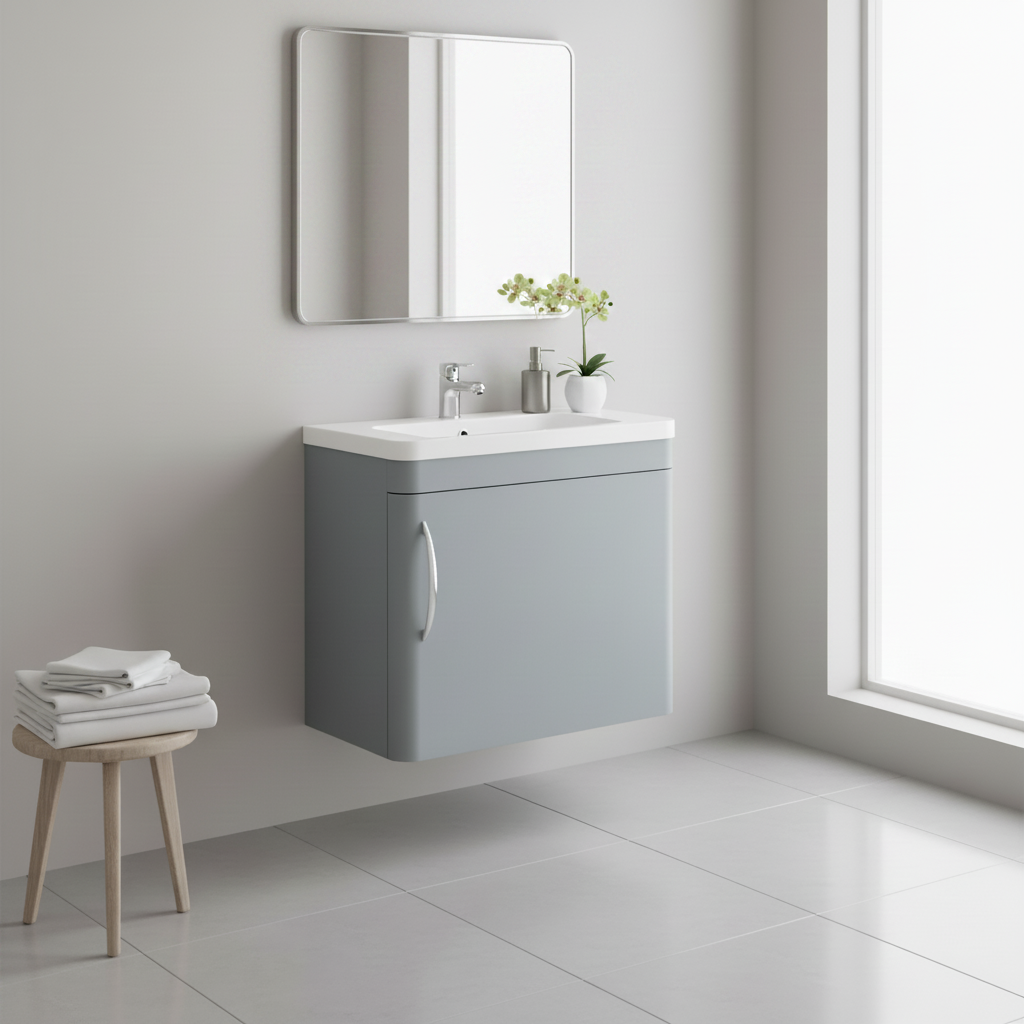 Wall-Hung Vanity with Mirror