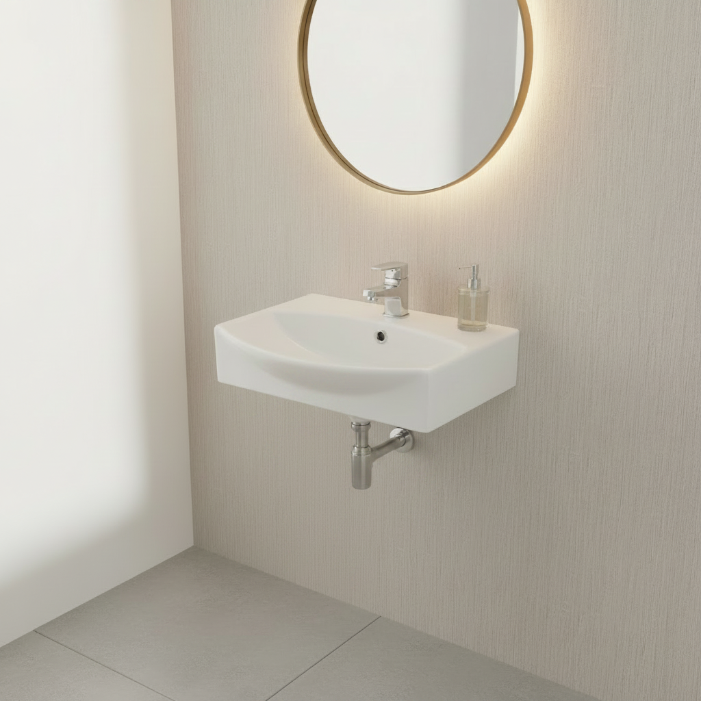 Nuie 1 Tap Hole 500mm Ceramic Wall Hung Basin