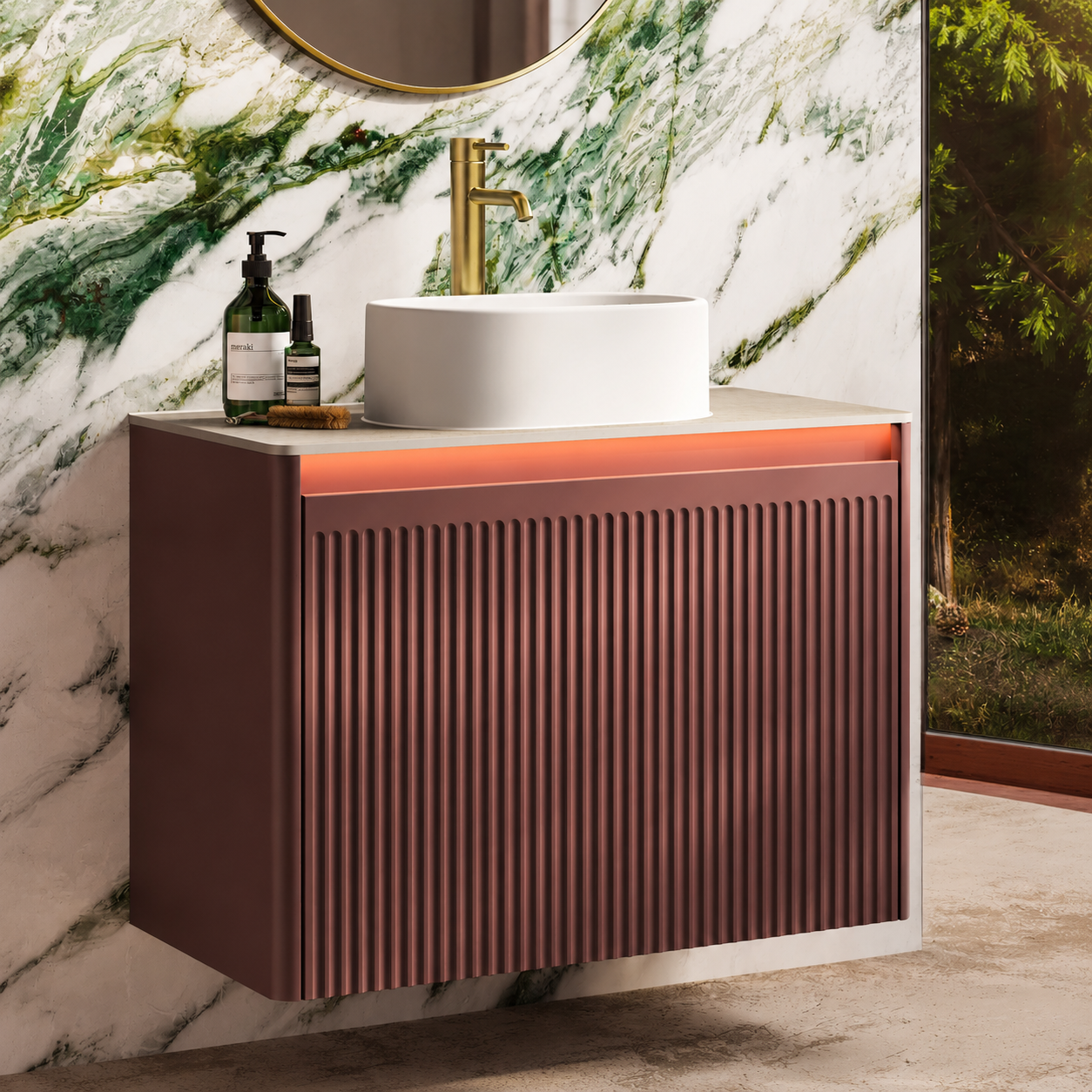 Hib - Adorn Wall Hung Washbasin Unit - Olive