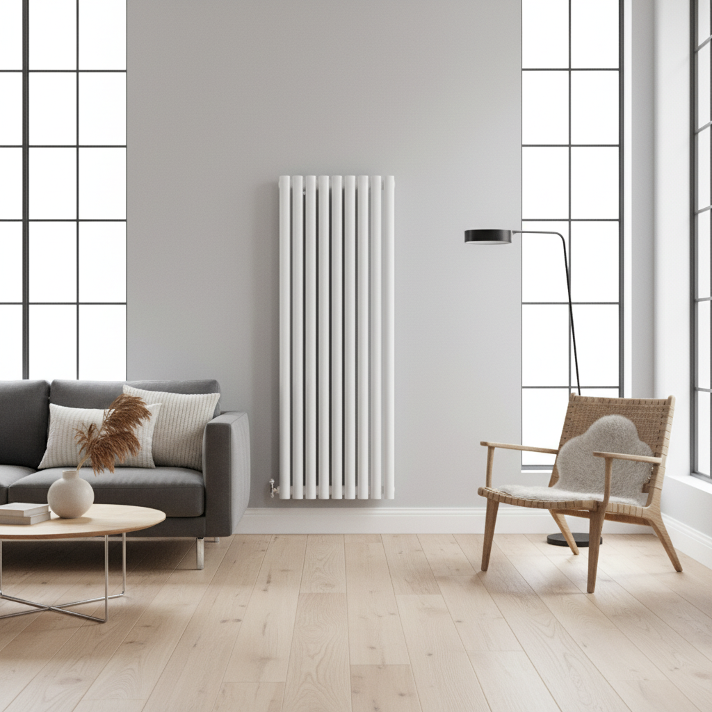 Trad Box Radiator Trade Plumbing - Flux Double Panel Vertical Radiator - White ...