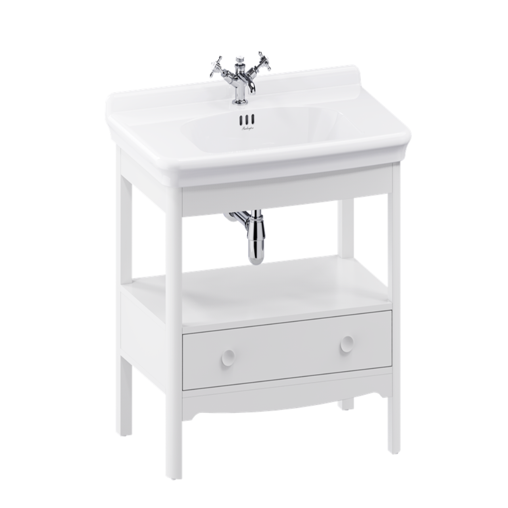 Burlington - Guild 850mm Floor Standing Furniture Unit and Wash Basin - Light Oak