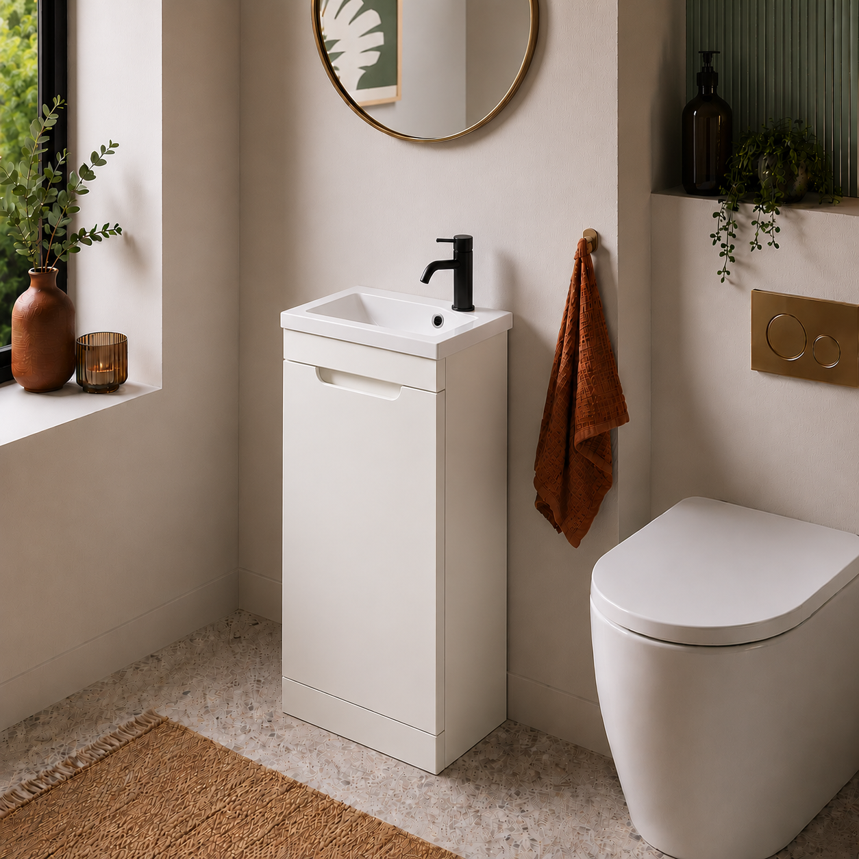 Tailored Bathrooms - Acerra 400mm Cloakroom Vanity & Basin - Silk White