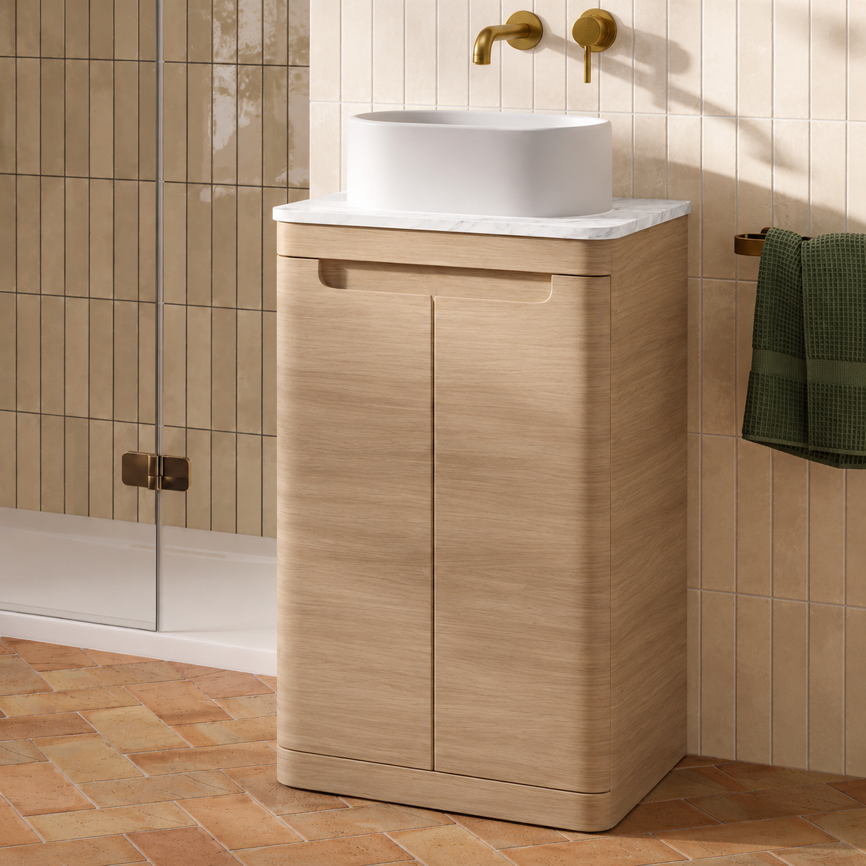 Hib - Camber Compact Floor Standing Vanity Unit - Matt Blue