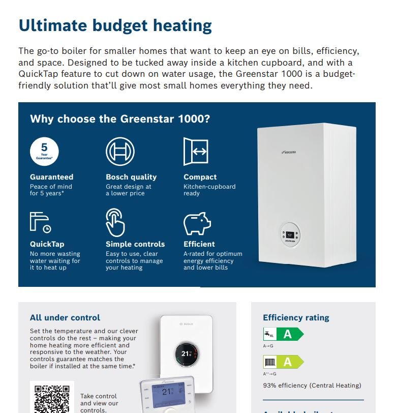 Worcester Bosch Greenstar 1000 30Kw Comb