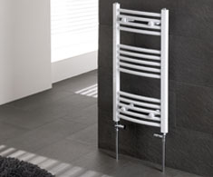 Curved White Electric Heated Towel Rails