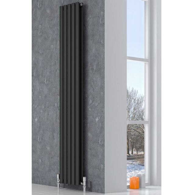 Alt Tag Template: Buy Reina Neva Steel Anthracite Vertical Designer Radiator 1500mm H x 295mm W Double Panel by Reina for only £204.75 in 2500 to 3000 BTUs Radiators, Reina Designer Radiators at Main Website Store, Main Website. Shop Now