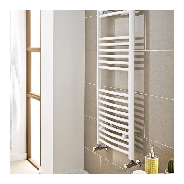 Alt Tag Template: Buy Kartell K-Rail 22mm Steel Curved White Plated Heated Towel Rail 800mm x 300mm by Kartell for only £47.20 in Towel Rails, Kartell UK, Heated Towel Rails Ladder Style, Kartell UK Towel Rails, White Ladder Heated Towel Rails, Curved Stainless Steel Heated Towel Rails, Curved White Heated Towel Rails at Main Website Store, Main Website. Shop Now