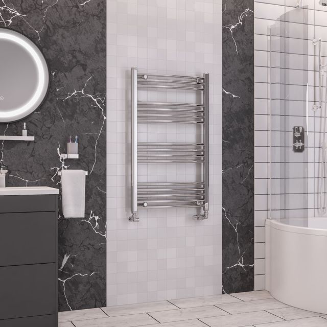 Alt Tag Template: Buy Eastbrook Wendover Curved Steel Chrome Heated Towel Rail 1000mm H x 750mm W Electric Only - Thermostatic by Eastbrook for only £289.76 in Eastbrook Co., Electric Thermostatic Towel Rails Vertical at Main Website Store, Main Website. Shop Now